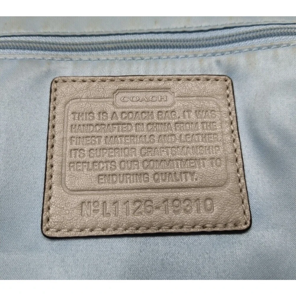 Coach Kristin White Leather Snakeskin Detail Zipper Hobo Shoulder Bag